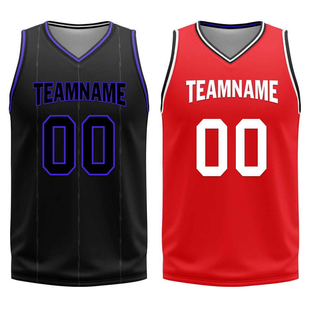 Custom Black Purple Red Toronto City Edition Personalized Reversible Basketball Set Sports Basketball Jersey BBJ01R-D0610-28