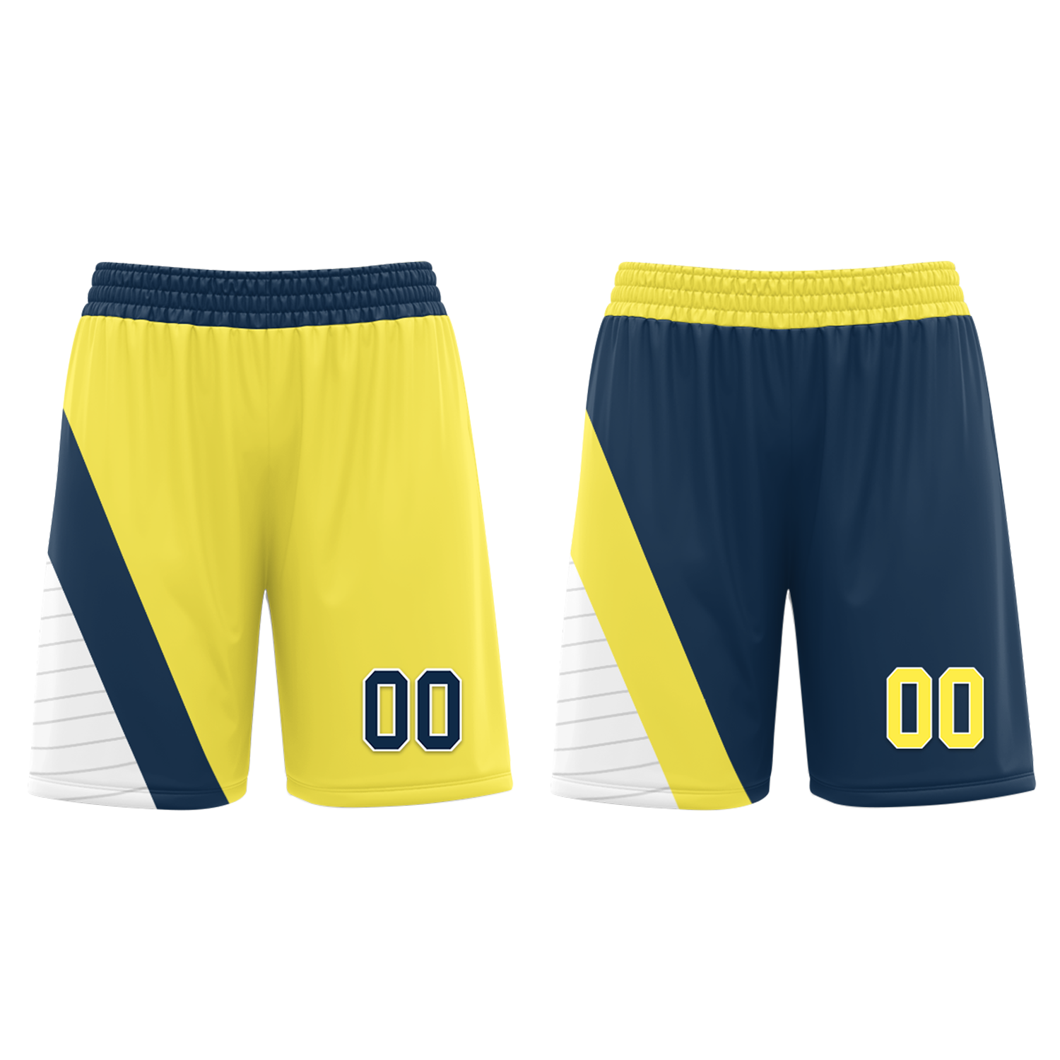 Custom Yellow Blue Classic Style Reversible Basketball Uniform Personalized Ordinary BBJR-D017060