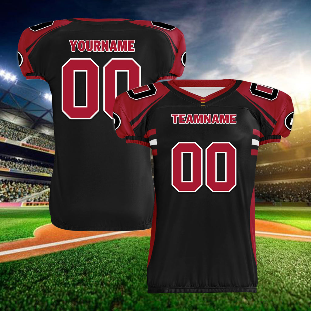Custom Red Black Georgia High-Performance American Football Jersey FBJ06-D023001-3