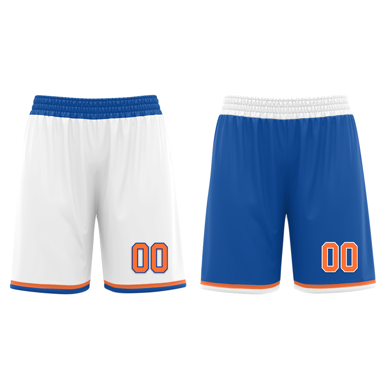 Custom White Blue Classic Style Reversible Basketball Uniform Personalized Ordinary BBJR-D017016