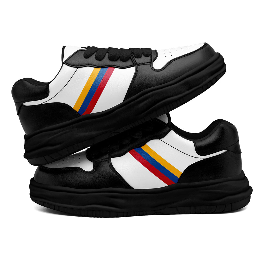 Custom Black White Pittsburgh Shoes Personalized Sneaker FN032-D020389-30