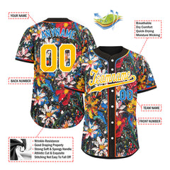 Custom Graffiti Pattern Abstract Floral Patterns Personalized Authentic Baseball Jersey BSBJ01-D020171-1