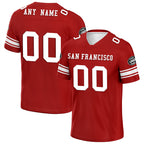 Custom Red White San Francisco Personalized Authentic Football Jersey FBJ02-D020256-13