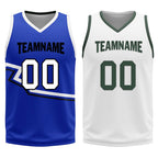 Custom Lake Blue White Milwaukee City Edition Personalized Reversible Basketball Set Sports Basketball Jersey BBJ01R-D0610-17
