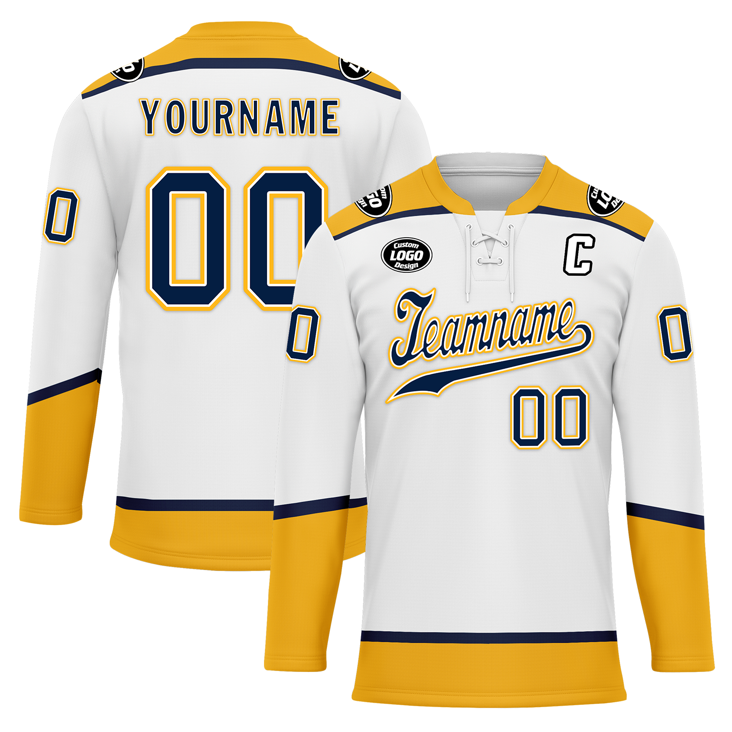 Custom White Green Personalized Hockey Jersey HCKJ01-D0a70ca