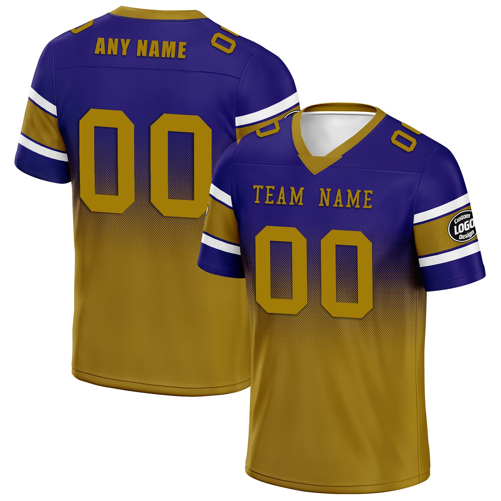 Custom Purple Yellow Baltimore Personalized Authentic Football Jersey FBJ02-D020249-2