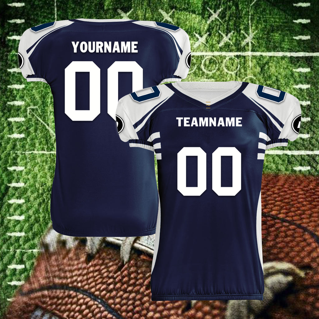 Custom Blue White Texas High-Performance American Football Jersey FBJ06-D023001-9