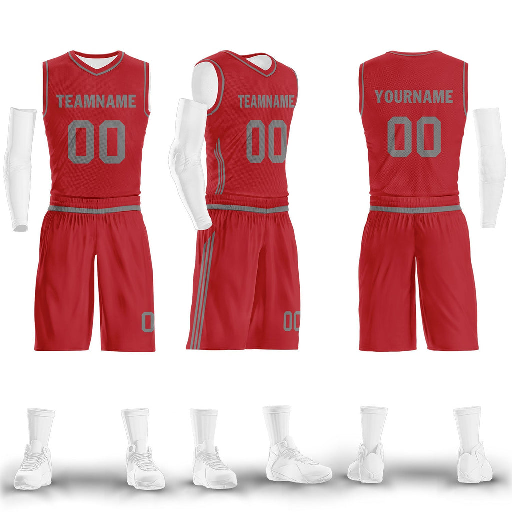 Custom Red Classic Style Sports Uniform Basketball Jersey BBJ01-D020105-1
