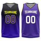 Custom Black Purple Los Angeles City Edition Personalized Reversible Basketball Set Sports Basketball Jersey BBJ01R-D0610-14