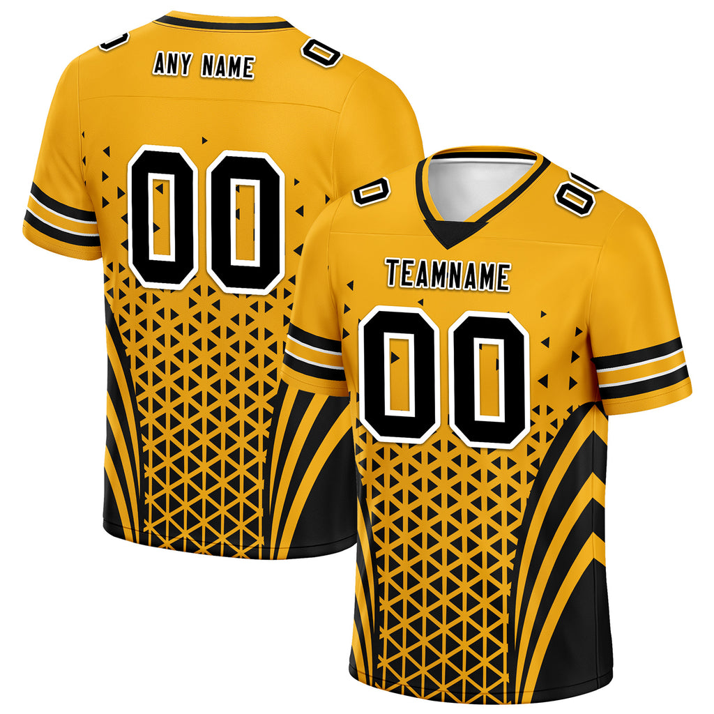 Custom Yellow Black Pennsylvania Personalized Authentic Football Jersey FBJ02-D023033-30