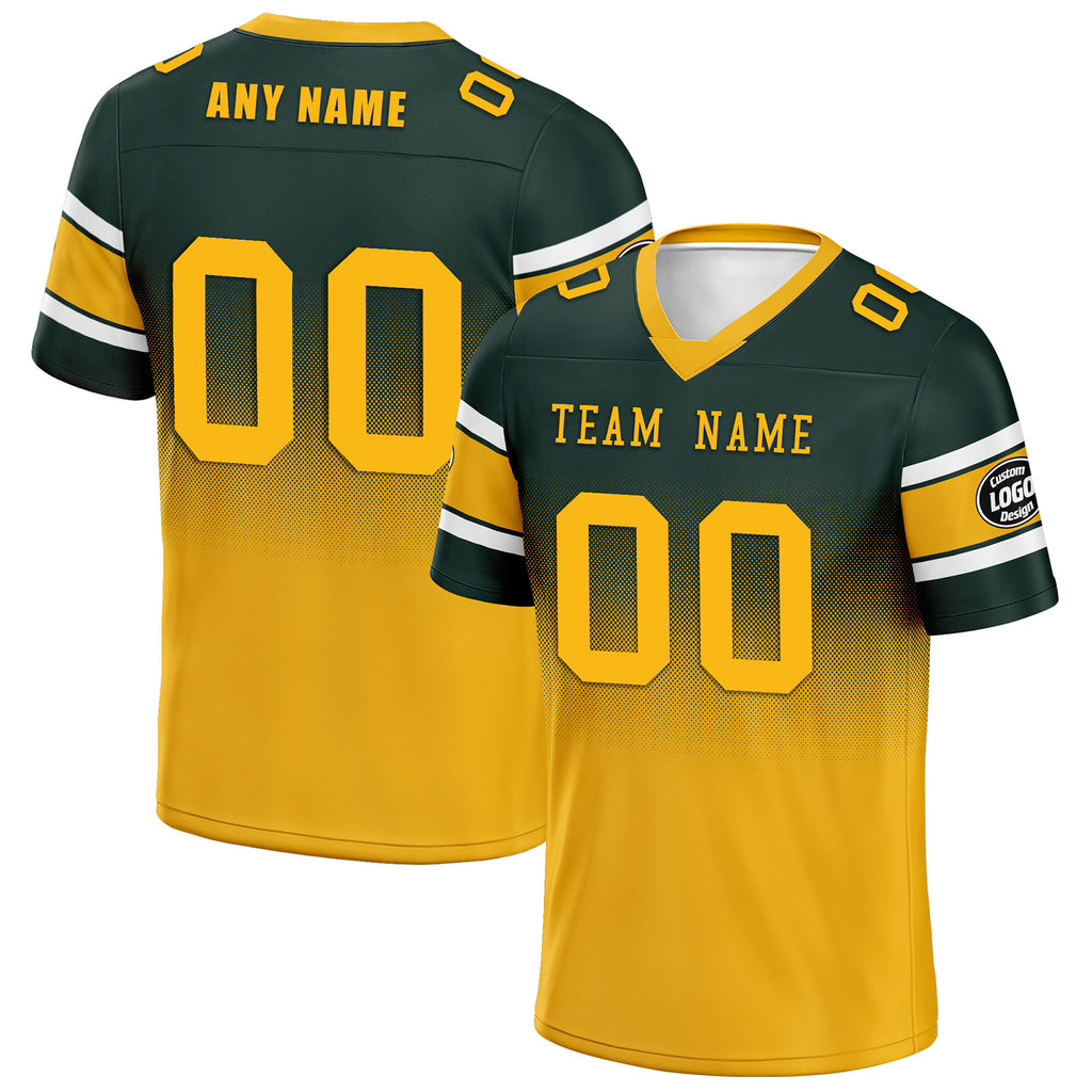 Custom Green Yellow Green Bay Football Jersey and Hat Combo Offer Personalized Combo ZH-D020326-13