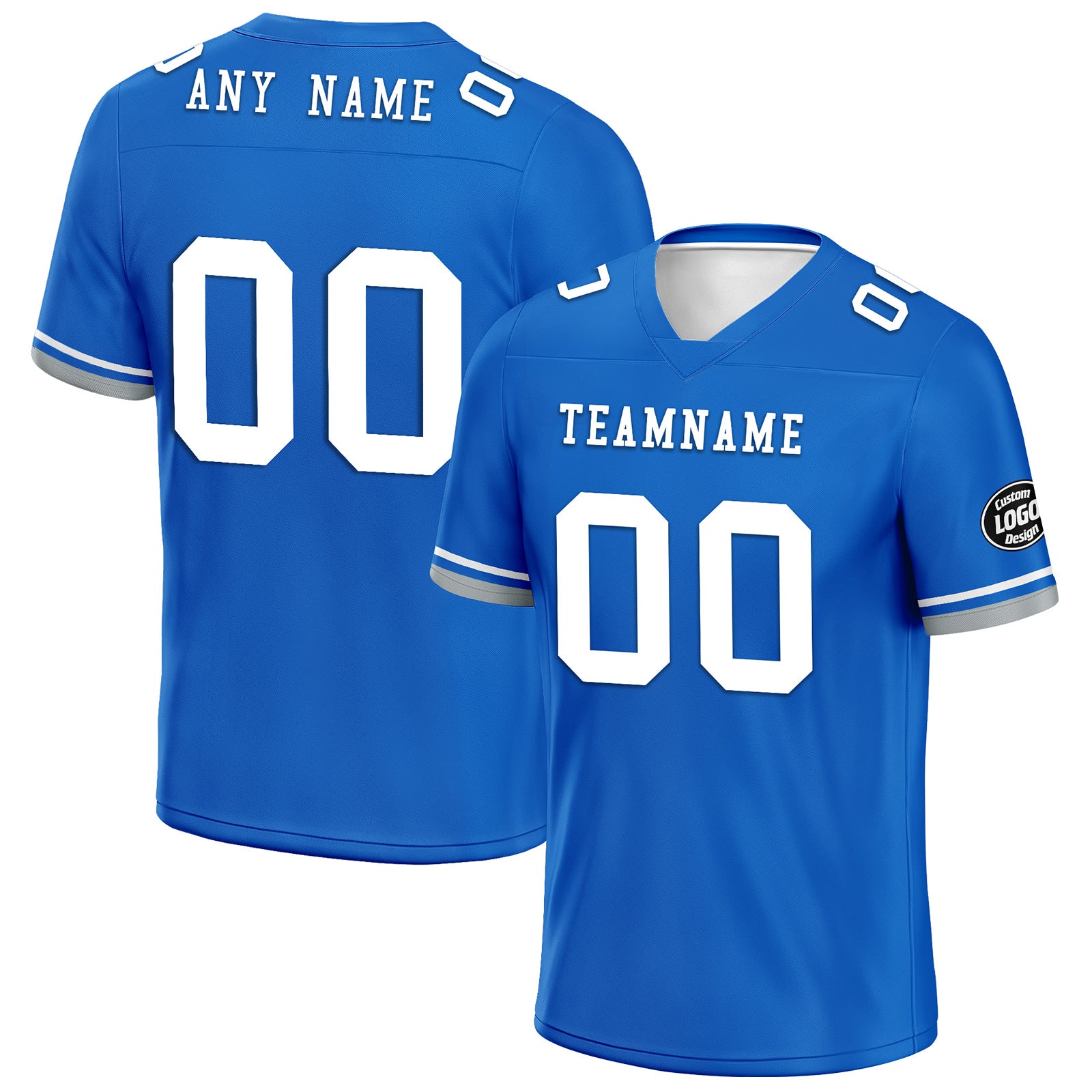 Custom Blue Detroit Personalized Authentic Football Jersey FBJ02-D020263-11