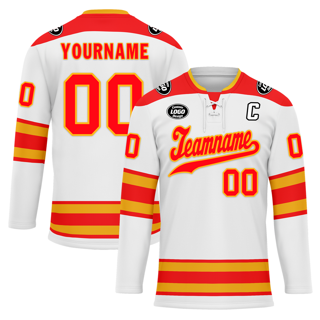 Custom White Red Personalized Hockey Jersey HCKJ01-D0a70cf