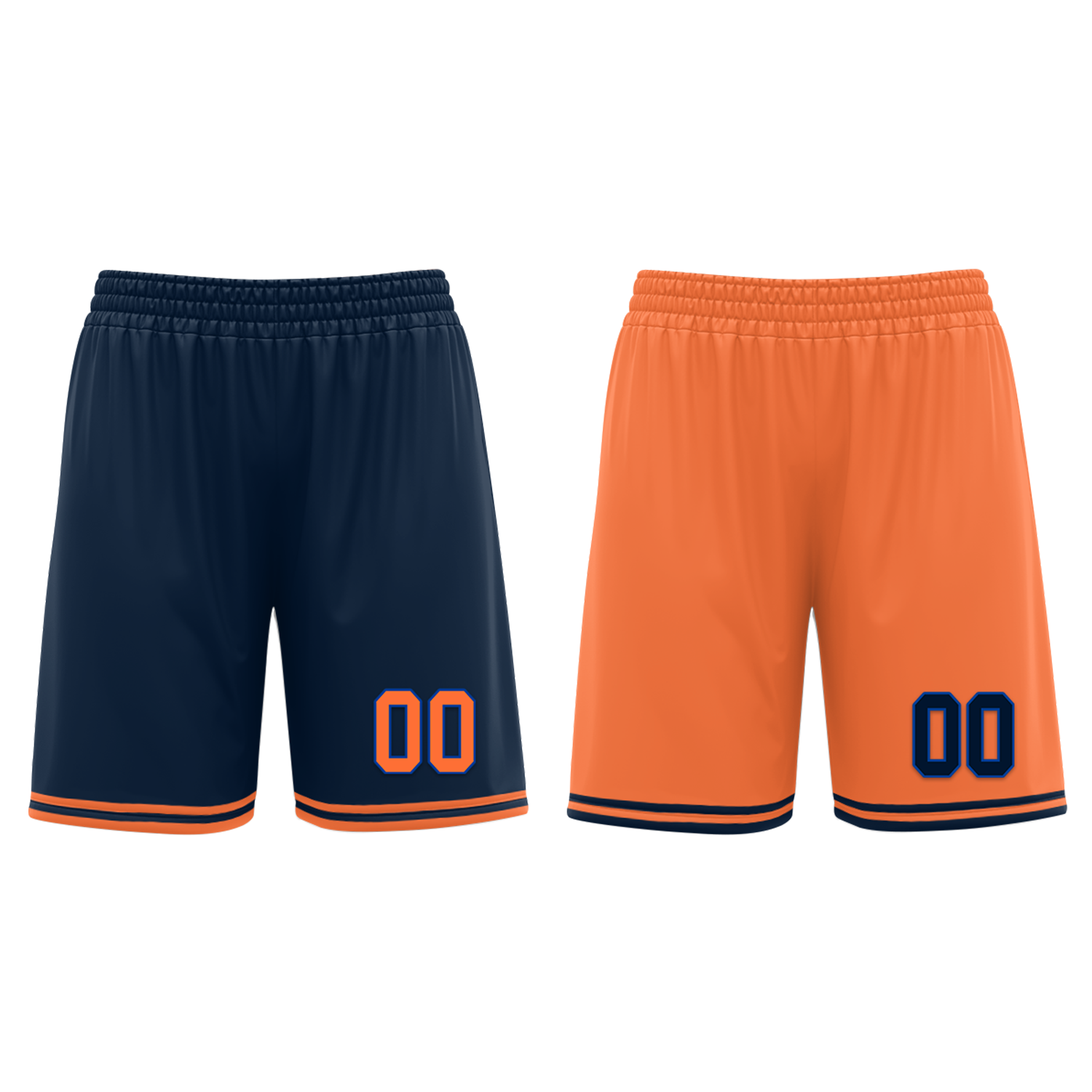 Custom Blue Orange Classic Style Reversible Basketball Uniform Personalized Ordinary BBJR-D017015