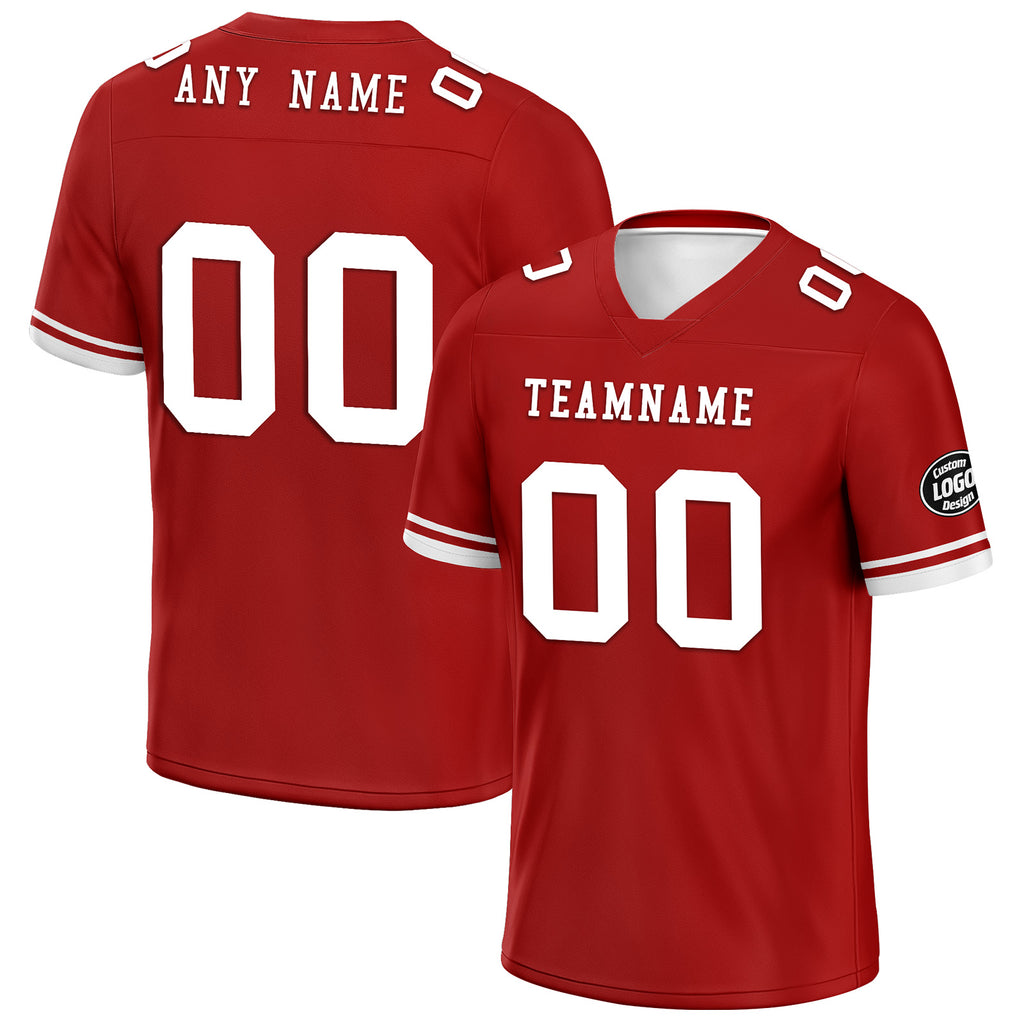 Custom Red San Francisco Personalized Authentic Football Jersey FBJ02-D020263-25