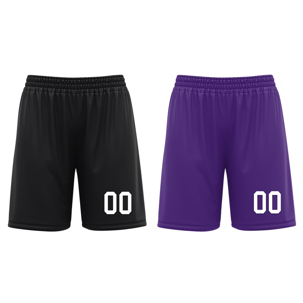 Custom Black Purple Classic Style Reversible Basketball Uniform Personalized COOLMAX BBJR-D017035