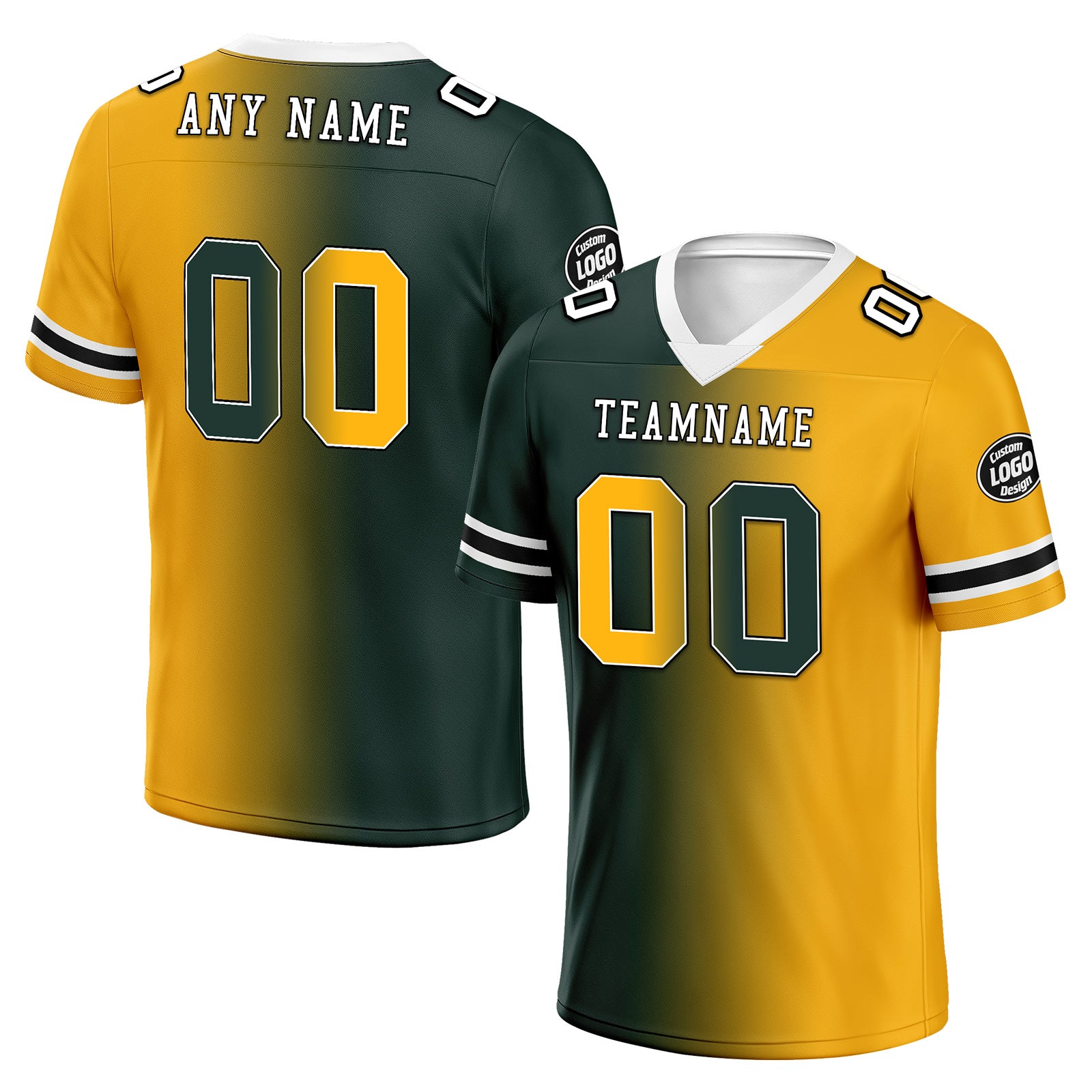 Custom Yellow Green Wisconsin Personalized Authentic Football Jersey FBJ02-D028017-7
