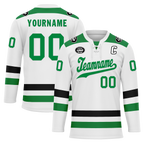 Custom White Green Personalized Hockey Jersey HCKJ01-D0a70b7