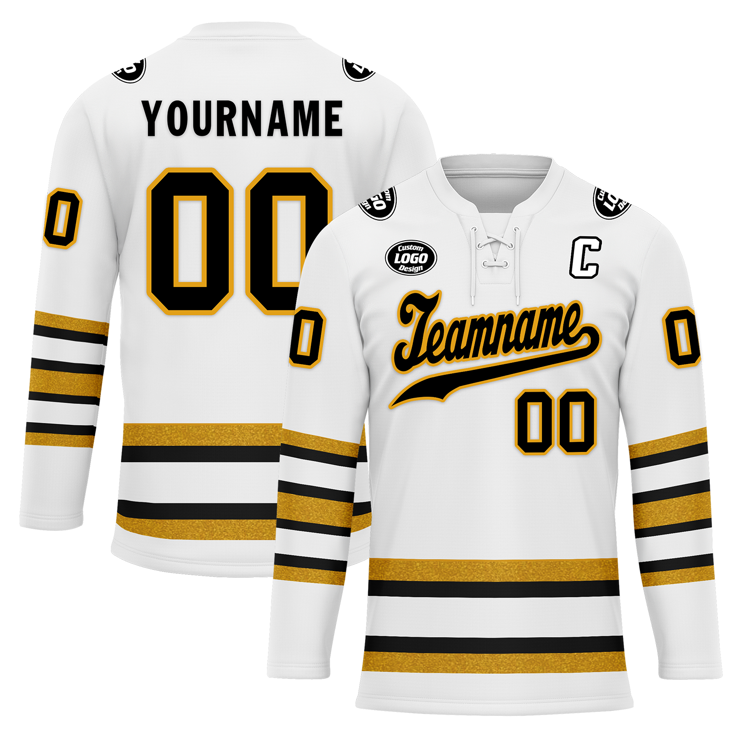 Custom White Yellow Personalized Hockey Jersey HCKJ01-D0a70ef