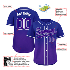 Custom Blue Purple Fade Fashion Personalized Authentic Baseball Jersey BSBJ01-D0a70ea