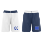 Custom White Blue Classic Style Reversible Basketball Uniform Personalized Ordinary BBJR-D017054