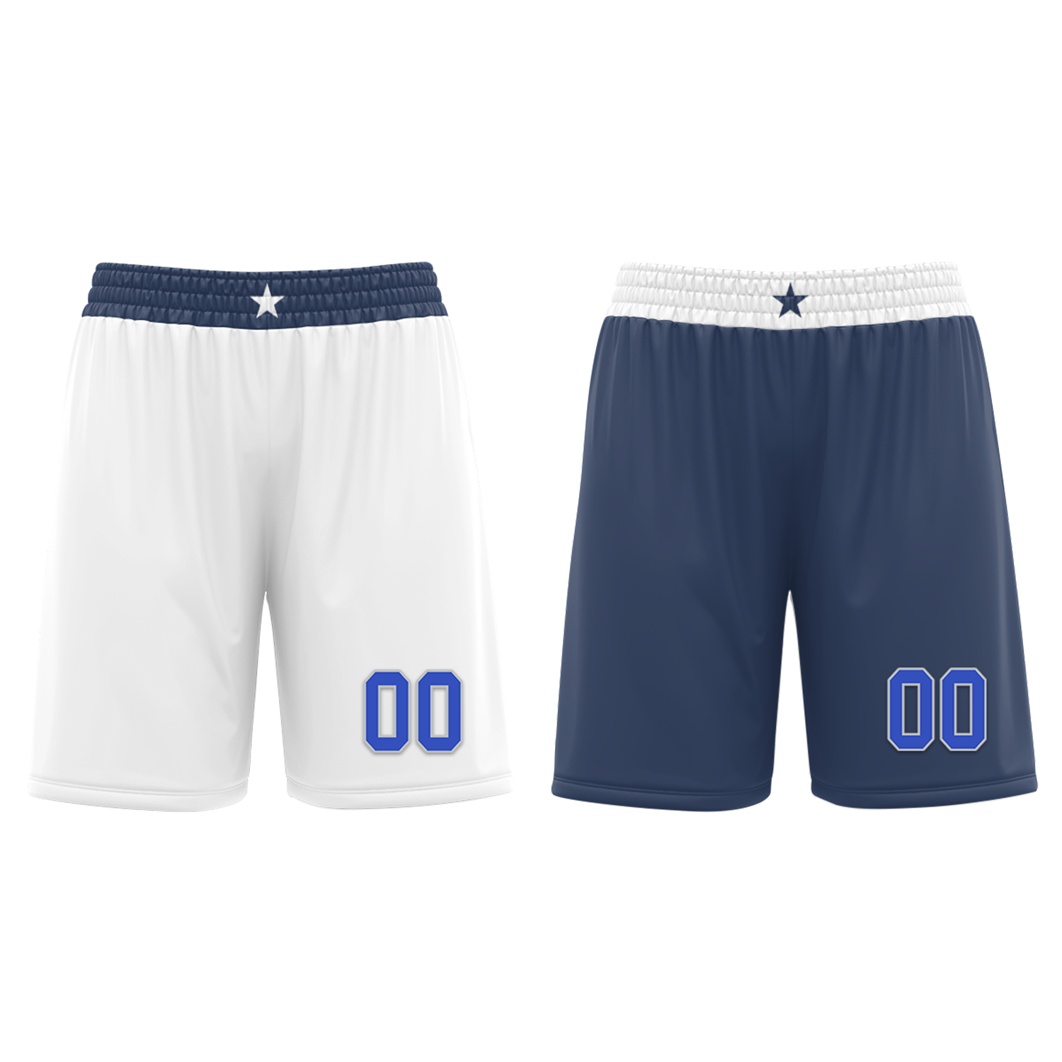 Custom White Blue Classic Style Reversible Basketball Uniform Personalized Ordinary BBJR-D017054