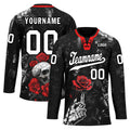Custom Black Red Gothic Personalized Hockey Jersey HCKJ01-E0601-04