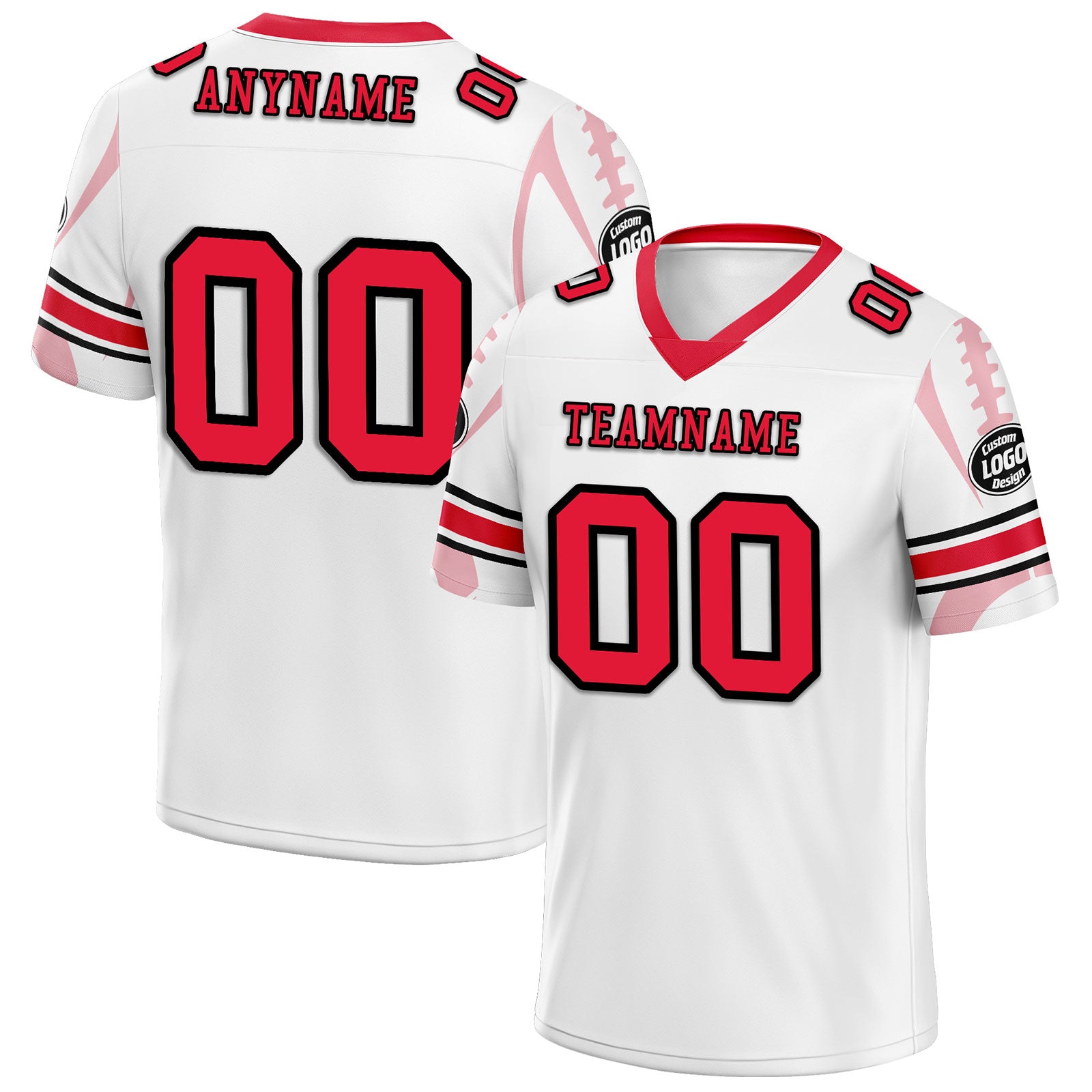 Custom White Red Kansas City Personalized Authentic Football Jersey FBJ02-D025033-18