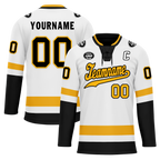 Custom White Black Personalized Hockey Jersey HCKJ01-D0a70a0