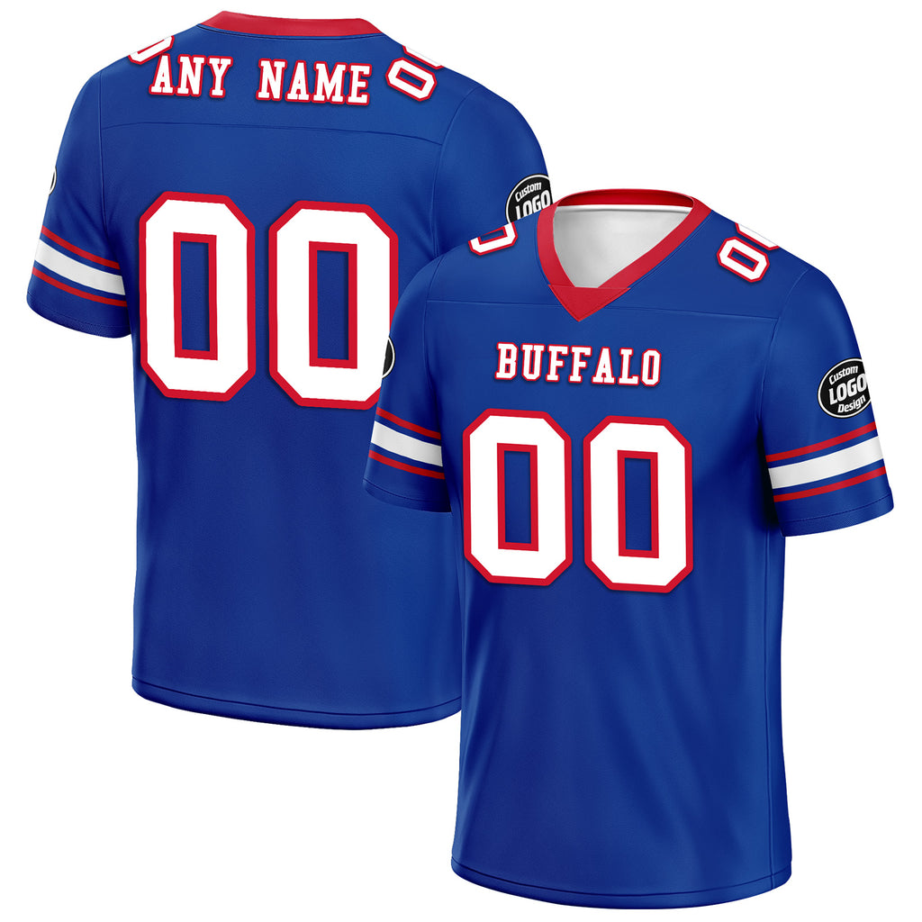 Custom Royal Red Buffalo Personalized Authentic Football Jersey FBJ02-D020256-31