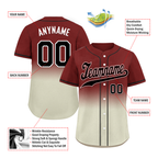 Custom Red Grey Fade Fashion Personalized Authentic Baseball Jersey BSBJ01-D0a70fa