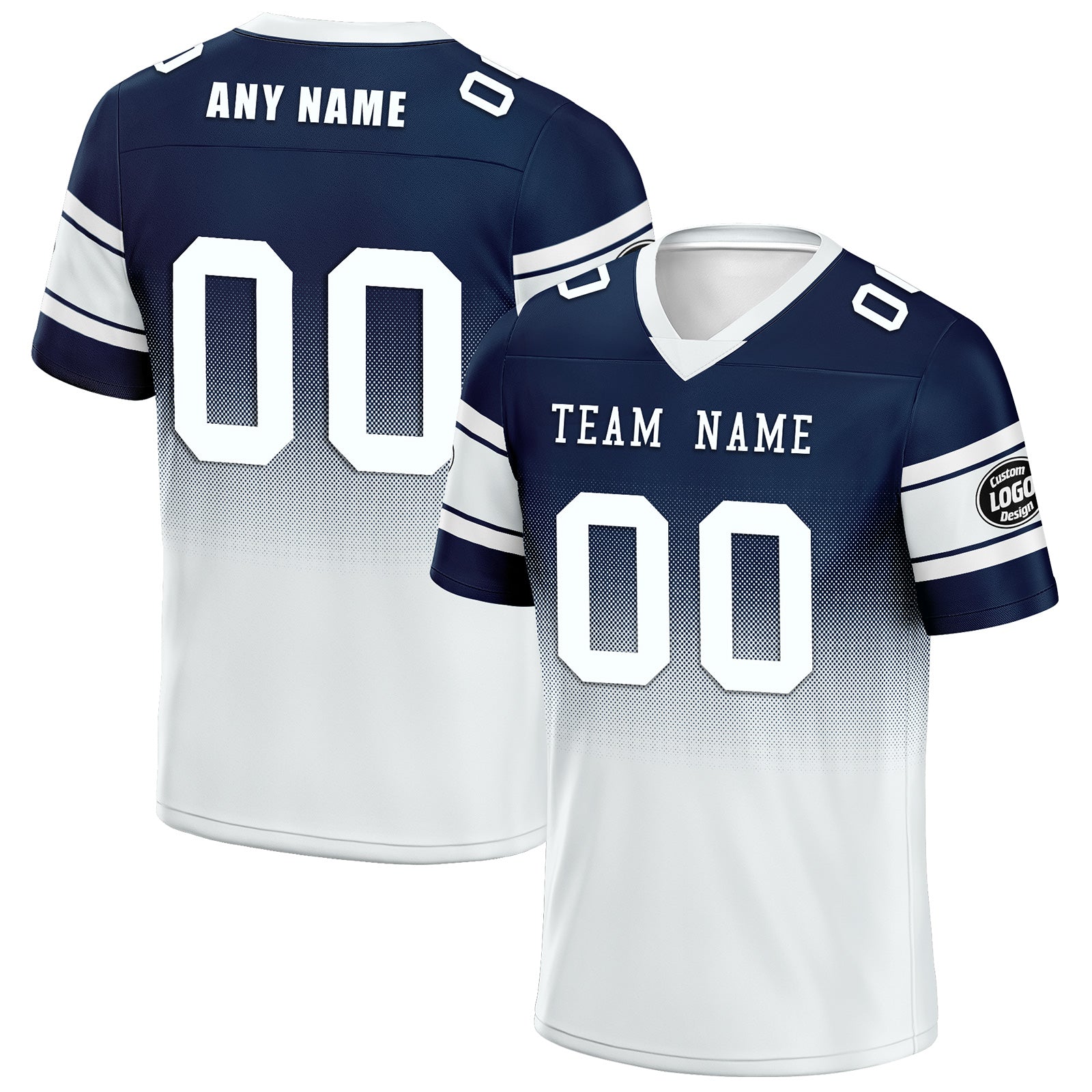 Custom Blue White Dallas Personalized Authentic Football Jersey FBJ02-D020249-9