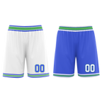 Custom White Blue Classic Style Reversible Basketball Uniform Personalized COOLMAX BBJR-D017045
