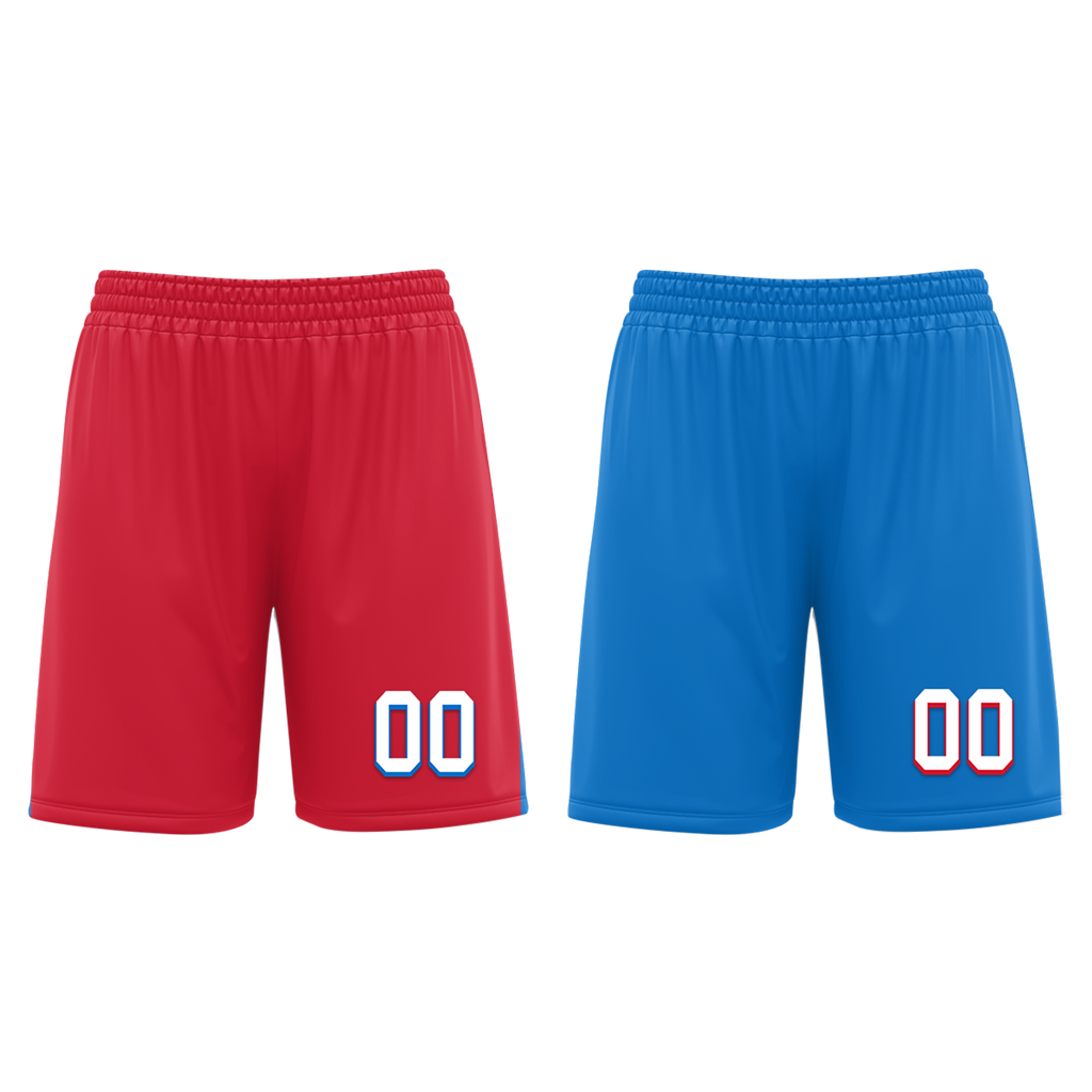 Custom Red Blue Classic Style Reversible Basketball Uniform Personalized COOLMAX BBJR-D017022