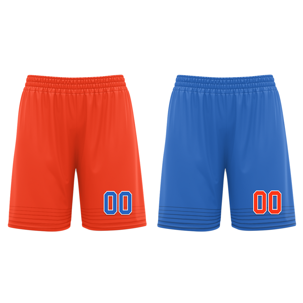 Custom Orange Blue Classic Style Reversible Basketball Uniform Personalized COOLMAX BBJR-D017040