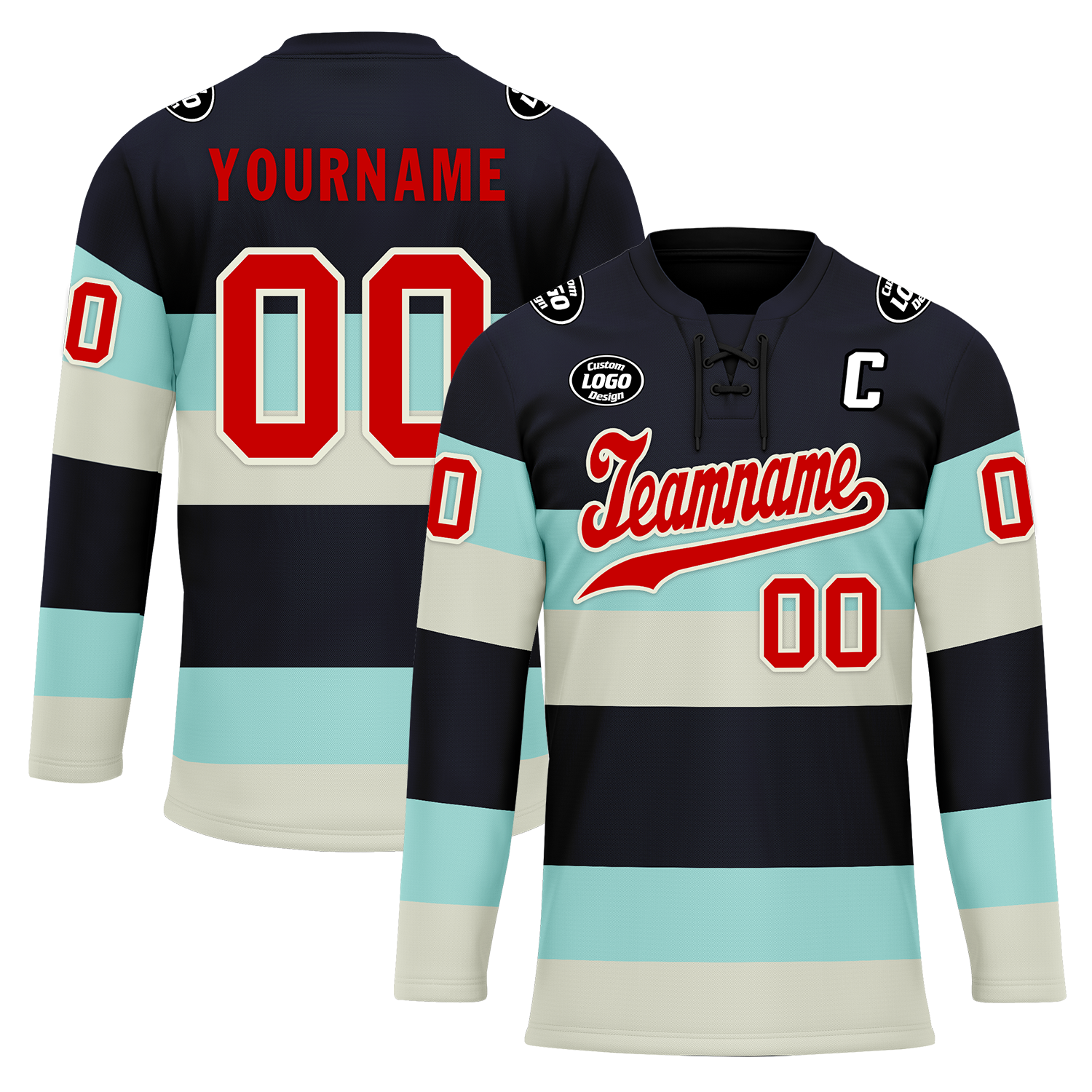 Custom Black White Personalized Hockey Jersey HCKJ01-D0a70db