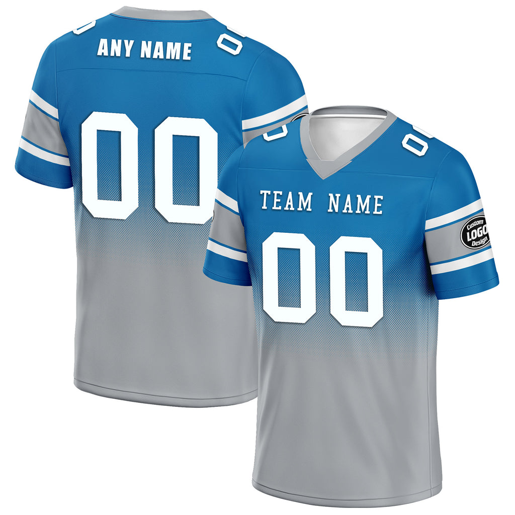 Custom Blue Gray Detroit Football Jersey and Hat Combo Offer Personalized Combo ZH-D020326-11
