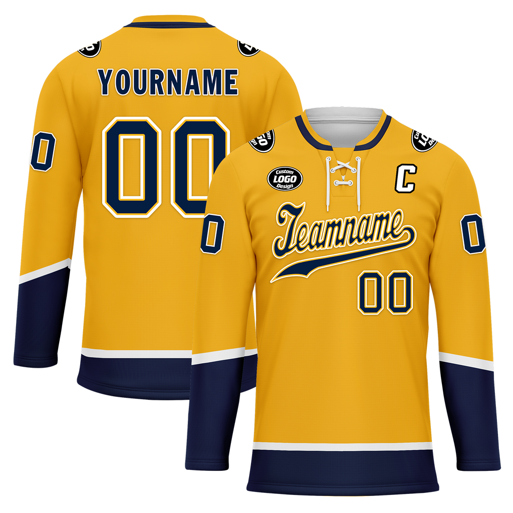 Custom Yellow Personalized Hockey Jersey HCKJ01-D0a70cb