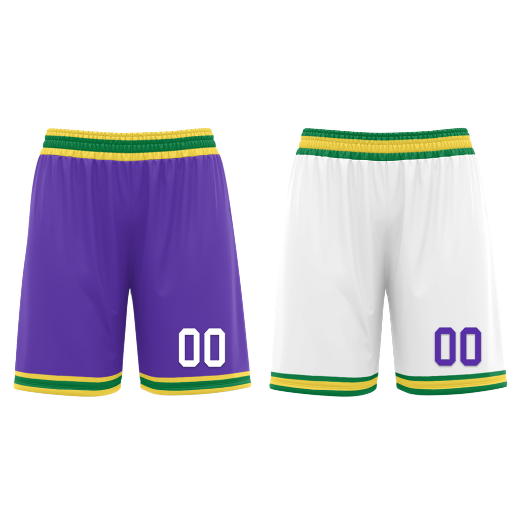 Custom Purple White Classic Style Reversible Basketball Uniform Personalized COOLMAX BBJR-D017047
