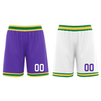 Custom Purple White Classic Style Reversible Basketball Uniform Personalized COOLMAX BBJR-D017047