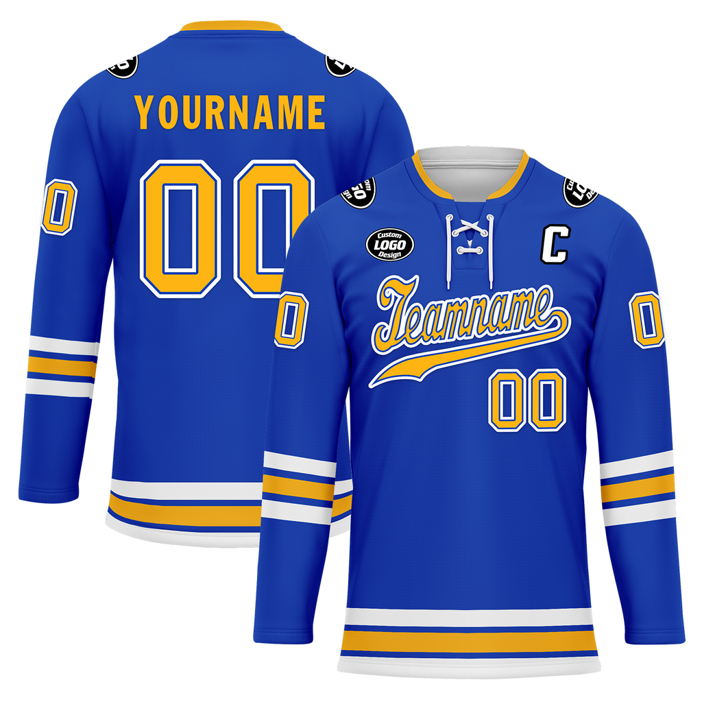 Custom Blue Yellow Personalized Hockey Jersey HCKJ01-D0a70cc