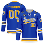 Custom Blue Yellow Personalized Hockey Jersey HCKJ01-D0a70cc