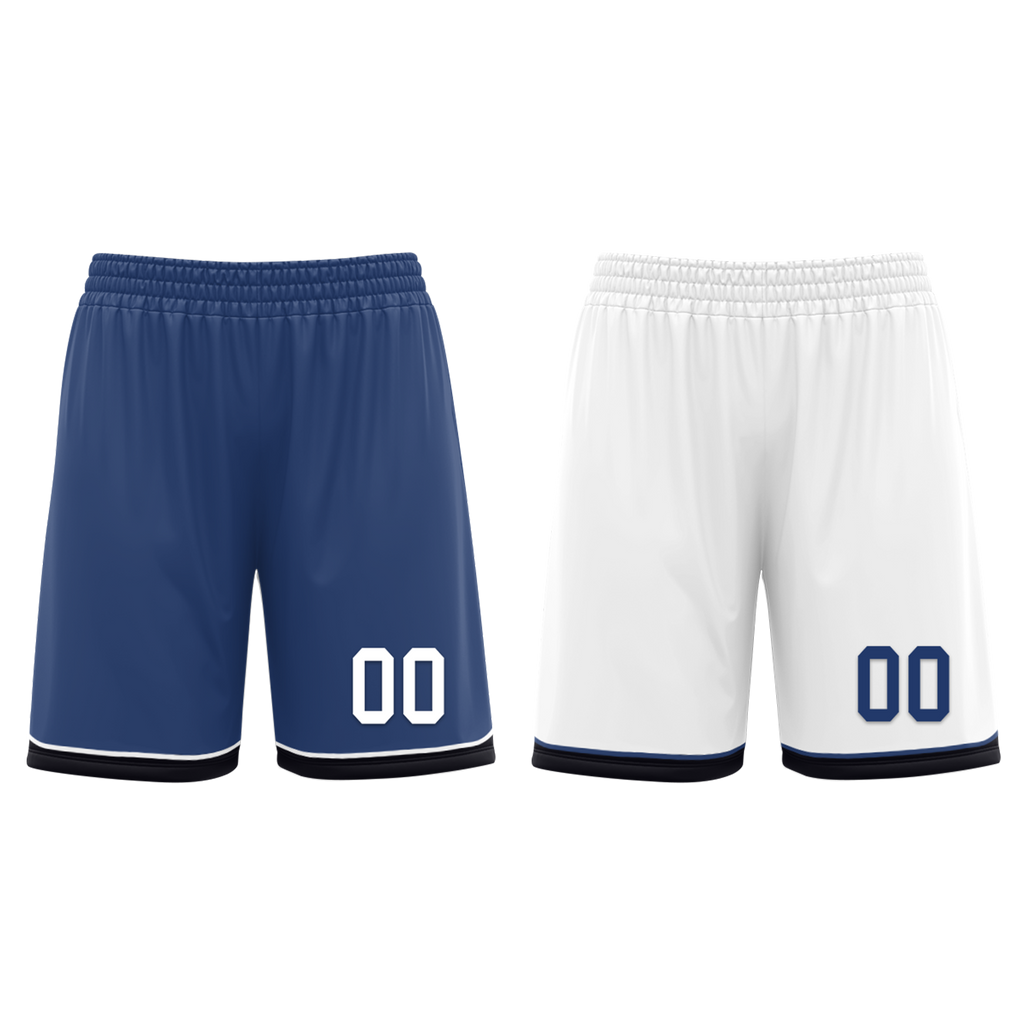 Custom Blue White Classic Style Reversible Basketball Uniform Personalized COOLMAX BBJR-D017053