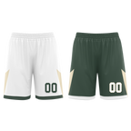 Custom White Green Classic Style Reversible Basketball Uniform Personalized COOLMAX BBJR-D017010