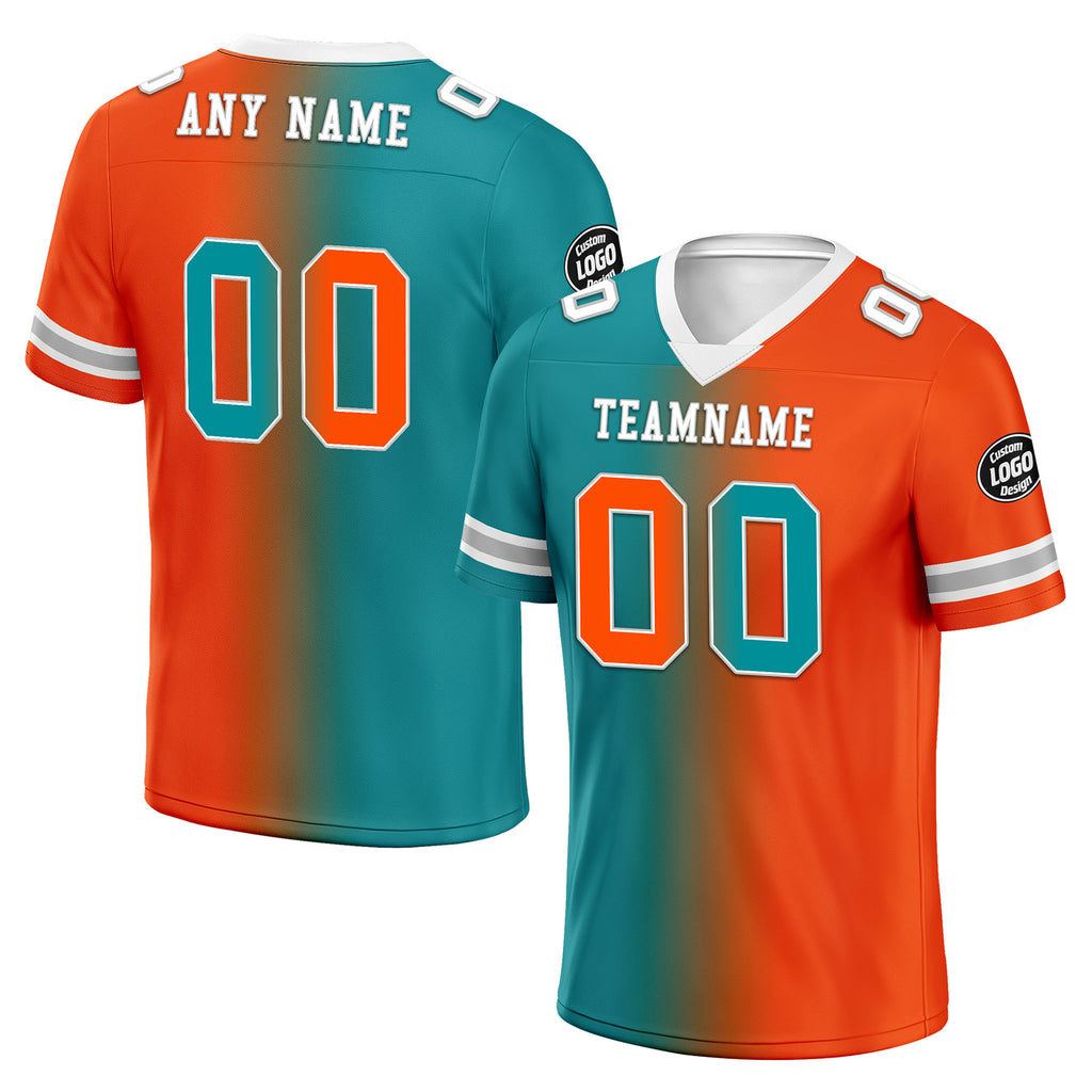Custom Orange Blue Florida Personalized Authentic Football Jersey FBJ02-D028017-28