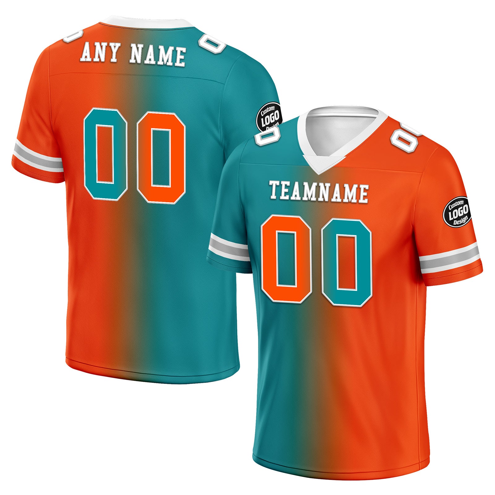 Custom Orange Blue Florida Personalized Authentic Football Jersey FBJ02-D028017-28