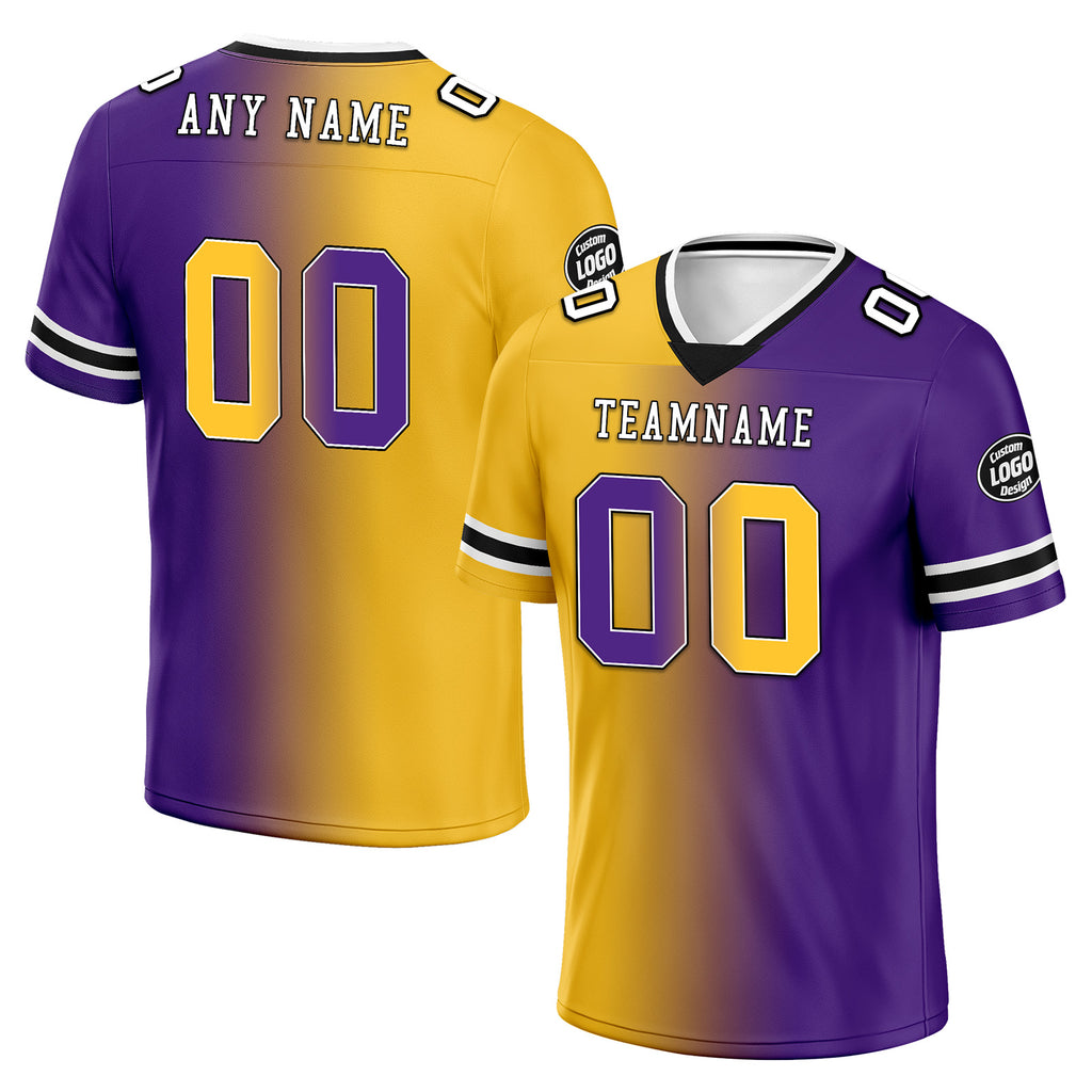 Custom Purple Yellow Minnesota Personalized Authentic Football Jersey FBJ02-D028017-9