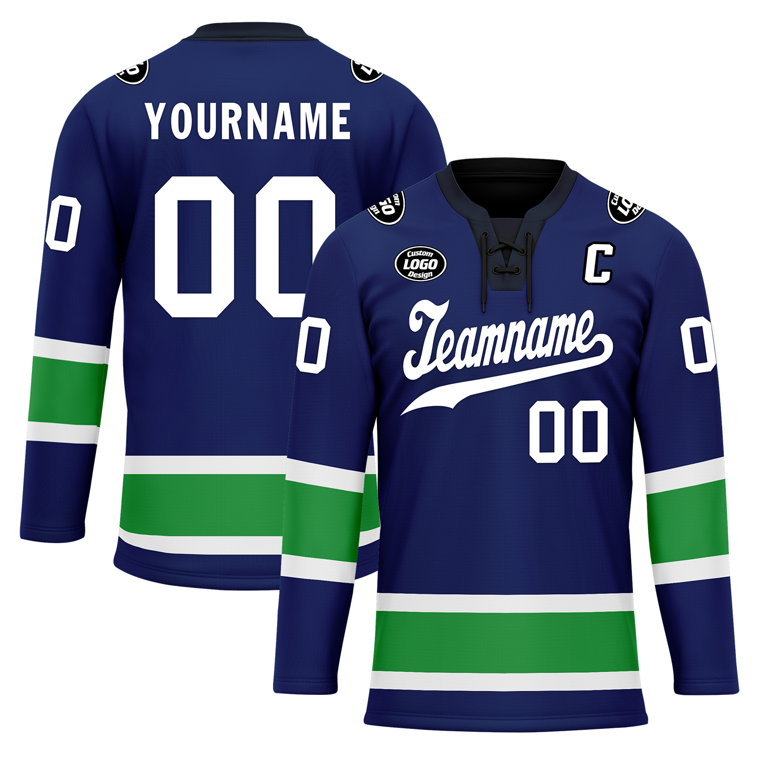 Custom Blue Green Personalized Hockey Jersey HCKJ01-D0a70dc