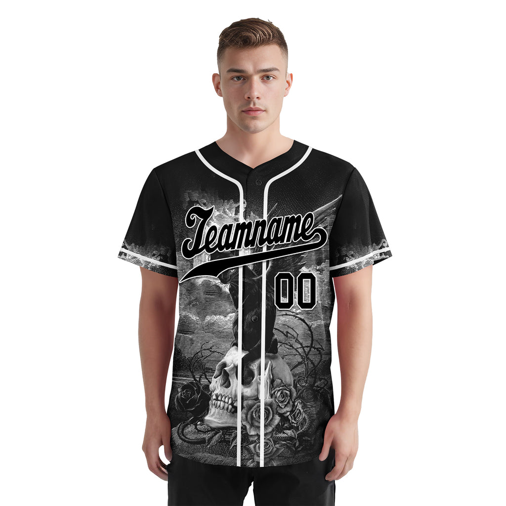 Custom Gothic Personalized Authentic Baseball Jersey BSBJ01-E06008