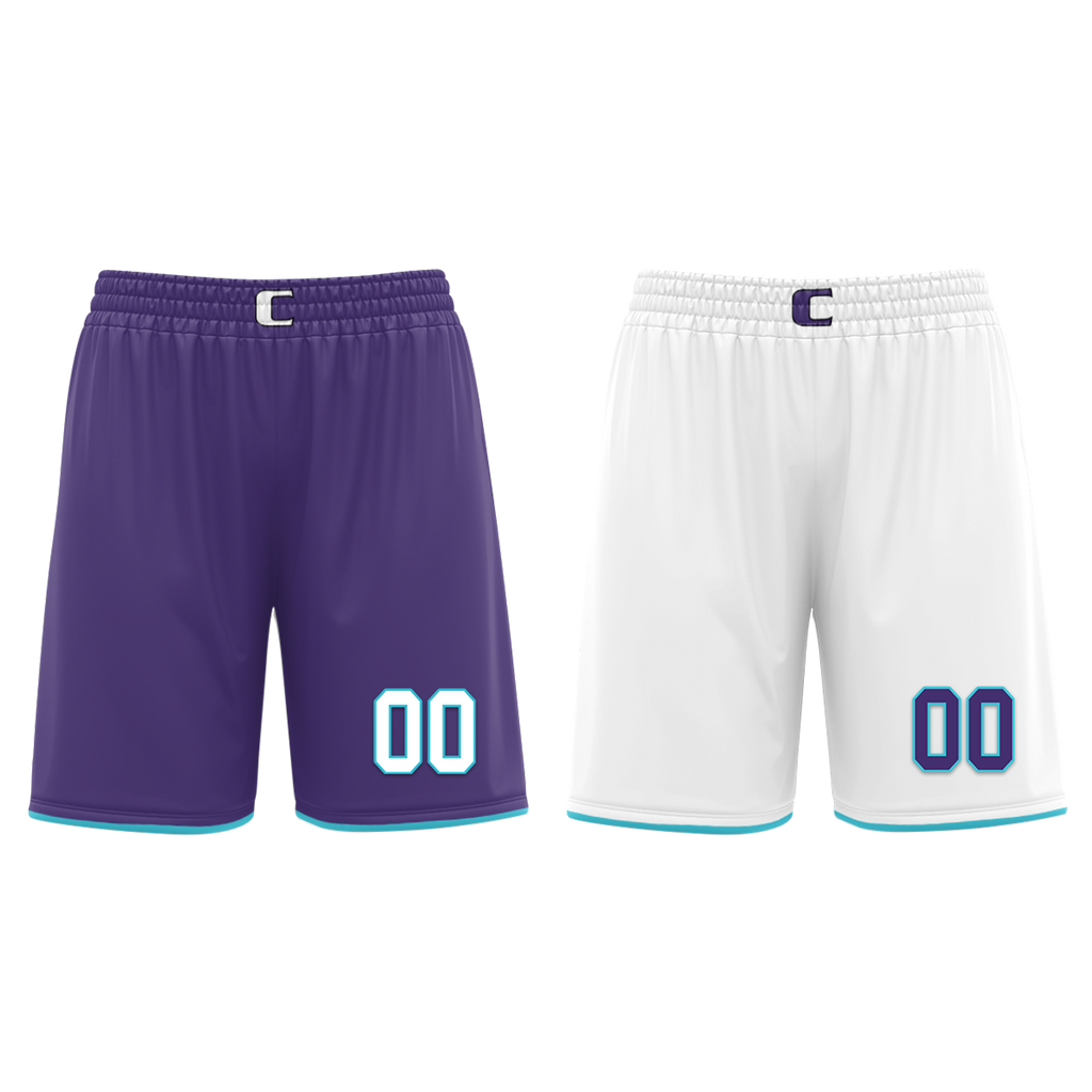 Custom Purple White Classic Style Reversible Basketball Uniform Personalized COOLMAX BBJR-D017014